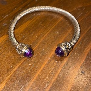 John Medeiros cuff bracelet amethyst silver and gold